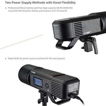 Godox AD600 Pro AD600Pro 600Ws Outdoor Flash Strobe Light,2.4G TTL 1/8000s HSS Studio Flash Monolight,Godox Flash for Canon Nikon Sony Fuji Olympus Panasonic