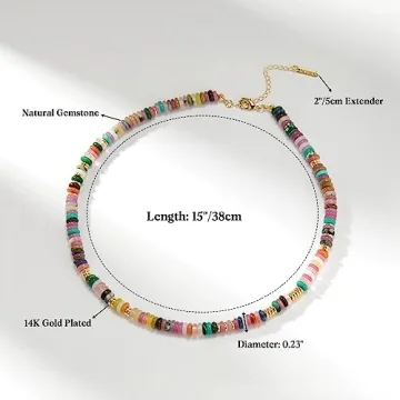 KissYan Boho Beaded Choker Necklace for Vibrant Style