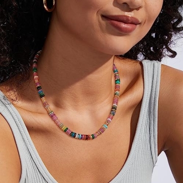 KissYan Boho Beaded Choker Necklace for Vibrant Style