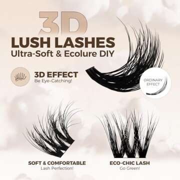 LASHVIEW Diy Eyelash Extension Kit, DIY Cluster Lashes, 10-16mm Multilayered Cluster Eyelash Extensions, Reusable Fluffy Individual Lashes Cluster(ML 11)