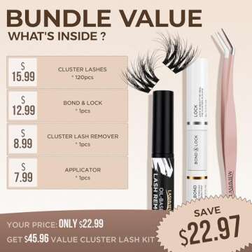 LASHVIEW Diy Eyelash Extension Kit, DIY Cluster Lashes, 10-16mm Multilayered Cluster Eyelash Extensions, Reusable Fluffy Individual Lashes Cluster(ML 11)