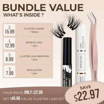 LASHVIEW Diy Eyelash Extension Kit, DIY Cluster Lashes, 10-16mm Multilayered Cluster Eyelash Extensions, Reusable Fluffy Individual Lashes Cluster(ML 11)