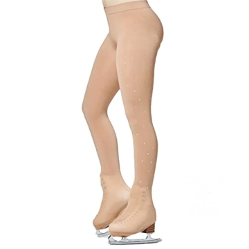 DANCEYOU Ice Skate Figure Skating Tights with Rhinestones for Women & Girls