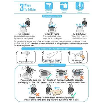 Jasonwell Giant Inflatable Mermaid Tail Pool Float with Fast Valves Summer Beach Swimming Pool Party Lounge Raft Decorations Toys for Adults Kids (Green)