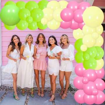 Margs and Matrimony Bachelorette Party Decorations, Green Yellow Balloon Garland Arch Kit with Margs...