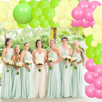 Margs and Matrimony Bachelorette Party Decorations, Green Yellow Balloon Garland Arch Kit with Margs&Matrimony Backdrop Mexican Fiesta Banner for Carnival Fiesta Bridal Shower