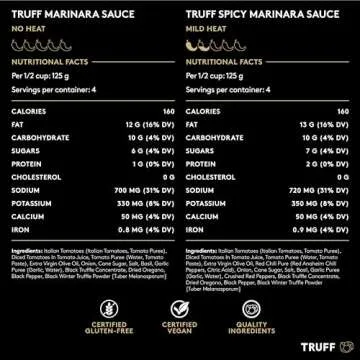 TRUFF Pasta Sauce Bundle, Black Truffle Marinara and Spicy Marinara