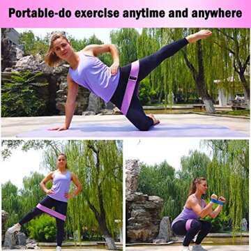 Hayousui Exercise Resistance Workout Bands Set: Women Fabric Hip Booty Loop Cotton Band for Training...