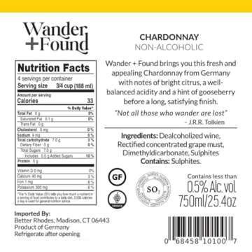 Wander + Found Non-Alcoholic Chardonnay - Premium White Wine