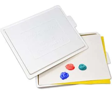 Masterson Sta-Wet Palette with Airtight Lid Keeps Paint Wet Fresh for Days, with Pack of 30 Acrylic Paper 8 1/2 in. x 7 in, and Pack of 3 Handy Palette Sponges + Bonus Gift Boutique Artist Full Apron