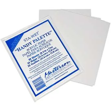 Masterson Sta-Wet Palette with Airtight Lid Keeps Paint Wet Fresh for Days, with Pack of 30 Acrylic Paper 8 1/2 in. x 7 in, and Pack of 3 Handy Palette Sponges + Bonus Gift Boutique Artist Full Apron