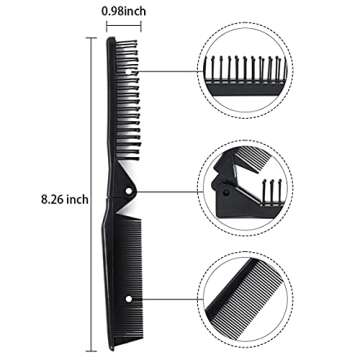 LOUISE MAELYS Portable Travel Folding Hair Brush Compact Pocket Double Headed Anti-static Comb