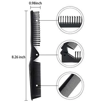 LOUISE MAELYS Portable Travel Folding Hair Brush Compact Pocket Double Headed Anti-static Comb