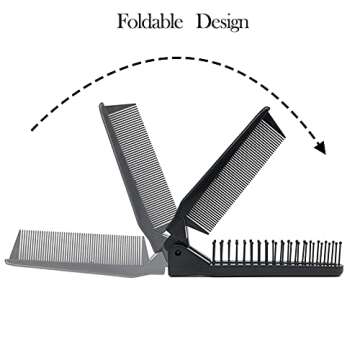 LOUISE MAELYS Portable Travel Folding Hair Brush Compact Pocket Double Headed Anti-static Comb