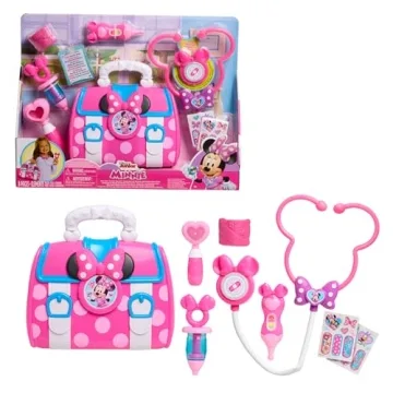 Minnie Mouse Bow-Care Doctor Bag Set for Kids, Imaginative Play Toy by Just Play