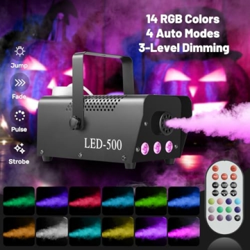 LYJFBD Fog Machine with RGB Lights and Remote Control