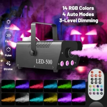 LYJFBD Fog Machine with RGB Lights and Remote Control