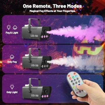 LYJFBD Fog Machine with RGB Lights and Remote Control