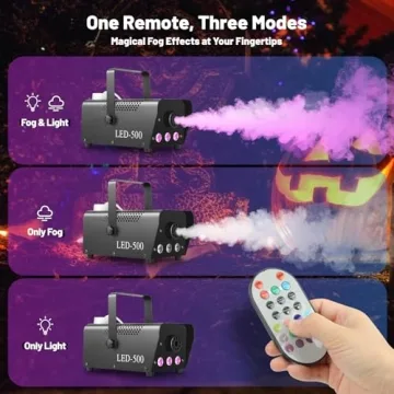 LYJFBD Fog Machine with RGB Lights and Remote Control
