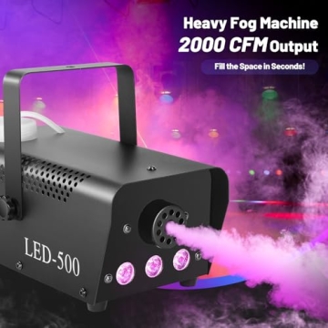LYJFBD Fog Machine with RGB Lights and Remote Control