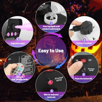 LYJFBD Fog Machine with RGB Lights and Remote Control