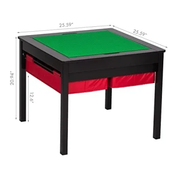UTEX Kids Construction Play Table with Storage Drawers Espresso