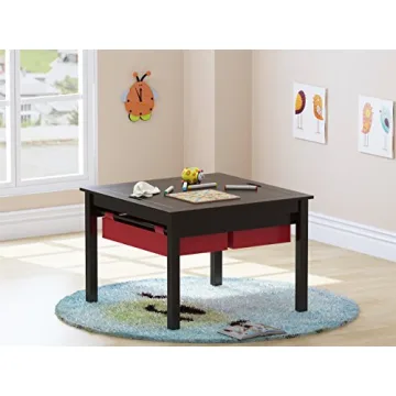 UTEX Kids Construction Play Table with Storage Drawers Espresso