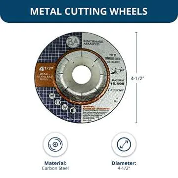 Benchmark Abrasives Grinder Cut Off Wheels 4 1/2 Inch for Pipeline Cutting - Thin Type 1 Angle Grinder Cutting Disc for Metal, Steel - with 7/8" Arbor Hole, Grinder Cutting Wheel - 25 Pack