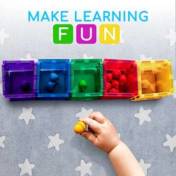 Shapemags 30 Piece Set Magnet Building Tiles Magnetic Blocks - Square Tile Construction Building Set