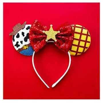 Atvscay Buzz Light Year Mouse Ears headband Classic Sequin Ears For Toy Story Inspired Party Girls C...
