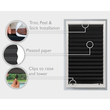 Adjustable Blackout Pleated Paper Shades, No Tools Needed