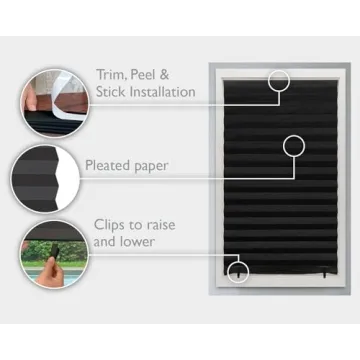 Adjustable Blackout Pleated Paper Shades, No Tools Needed