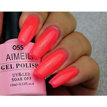AIMEILI Neon Pink Gel Nail Polish - 28 Days of Vibrant Shine