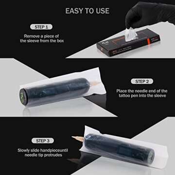 EZ Tattoo Machine Covers: 200 Disposable Sleeves for Safety