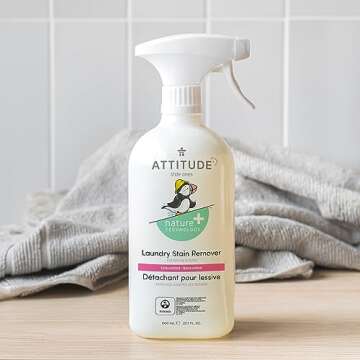 ATTITUDE Baby Laundry Stain Remover, Plant and Mineral-Based Ingredients, Vegan and Cruelty-free Hou...