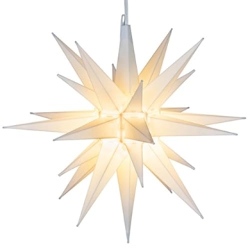 Elf Logic 14” Bright White LED Moravian Star Tree Topper - Hanging Outdoor/Indoor Christmas Tree S...
