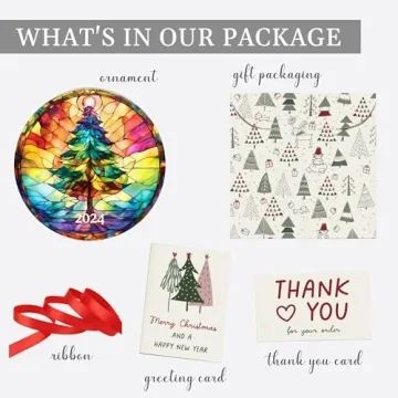 2024 Jabihome Christmas Ornament with Suncatcher Effect