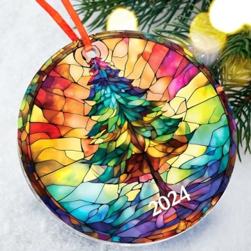 2024 Jabihome Christmas Ornament with Suncatcher Effect
