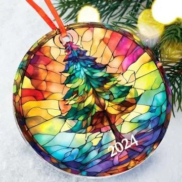2024 Jabihome Christmas Ornament with Suncatcher Effect