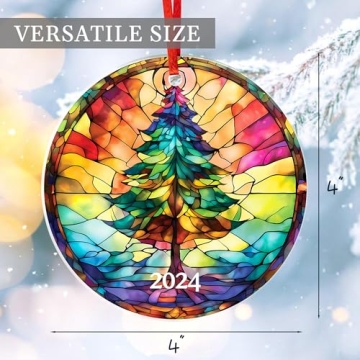 2024 Jabihome Christmas Ornament with Suncatcher Effect