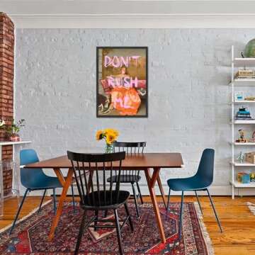 JSXOVDL Maximalist Wall Art Funny Eclectic Girly Wall Art Mom Don't Rush Me Altered Art Portrait Pos...