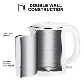 Secura Stainless Steel Double Wall Electric Kettle - Quick & Safe Heating