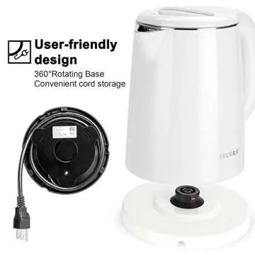 Secura Electric Kettle - Safe Double Wall Stainless Steel