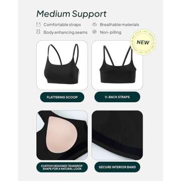 PAVOI ACTIVE Medium Support Sports Bra for Women