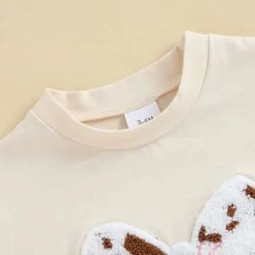 Mobbdow Newborn Infant Baby Girl Western Clothes Cow Bow Embroidery Short Sleeve Bubble Romper Oversized T-Shirt Bodysuit (Apricot, 0-3 Months)