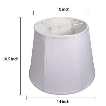 Double Tootoo Star White Lamp Shade Set of 2, Large Drum Lampshade for Floor Light and Table Lamp 10...