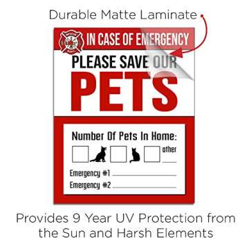 IT'S A SKIN Pet Rescue Sticker - 4 Pack - Fire Safety Window Decals