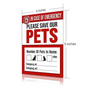 Emergency Pet Rescue Sticker for Fire Safety - 4 Pack
