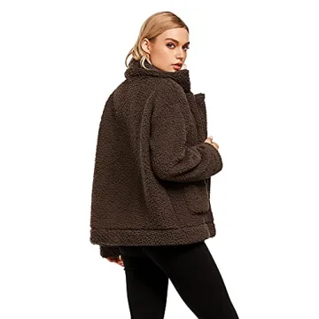 Women's Fleece Faux Shearling Zipper Coat for Casual Outings