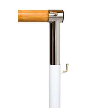 LeStage Ballet Barre - Portable Freestanding Adjustable Training Home Barre - Pro Series Bar with Foam Protector and Elastic Stretching Strap - White